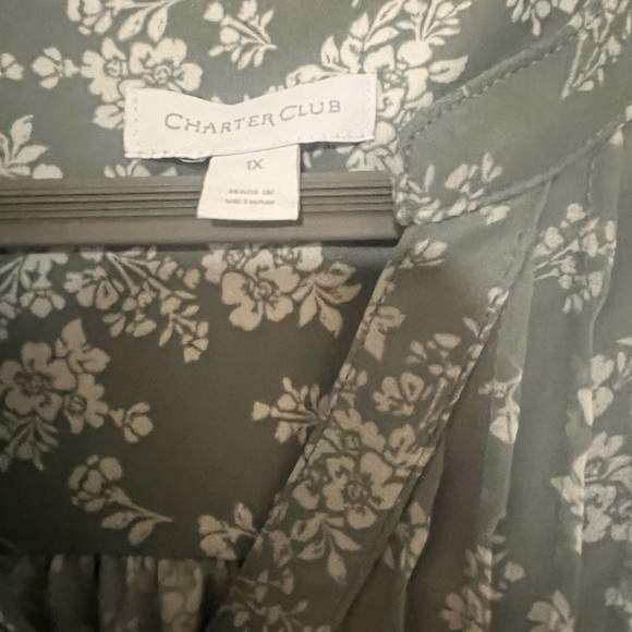 Charter Club v neck blouse with flutter sleeves - Picture 2 of 4